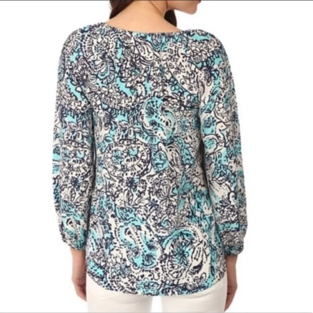 Lilly Pulitzer sarabeth silk top hippy hippy shake - Image 3