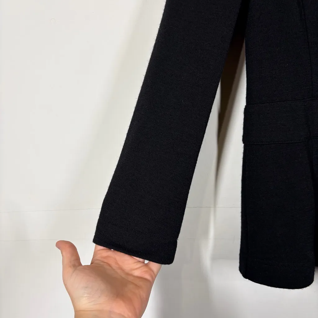 Escada 100% Wool Black Knit Sweater Blazer Size 34 or US 4 - Image 5