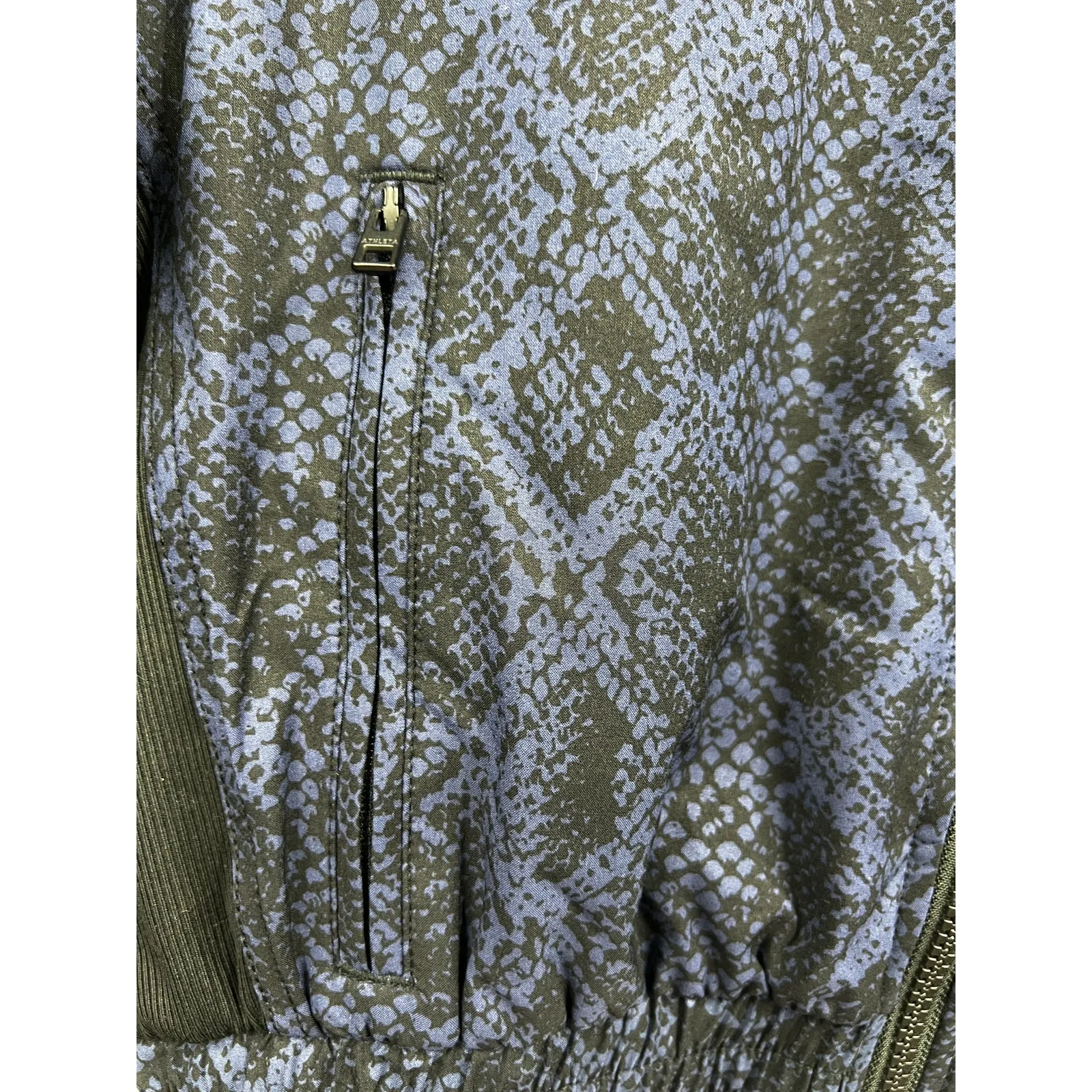 Athleta Jacket Womens Brooklyn Track Bomber Pullover‎ Python Blue Size XXS - Image 5