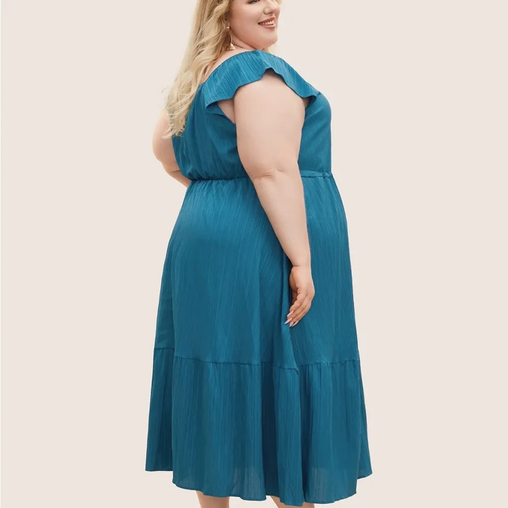 Texture Drawstring Tie Knot Tassels Dress - Image 8