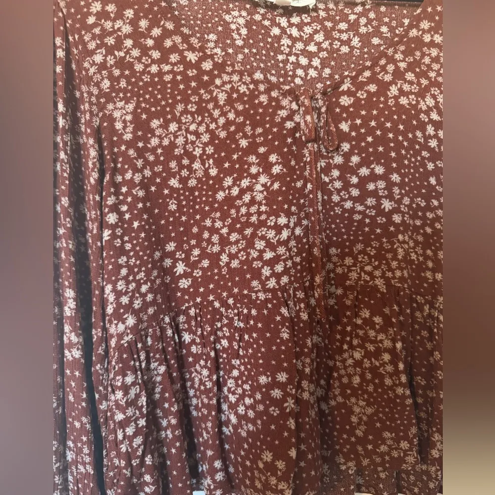 Hippie rose flowy floral top L‎ - Image 2