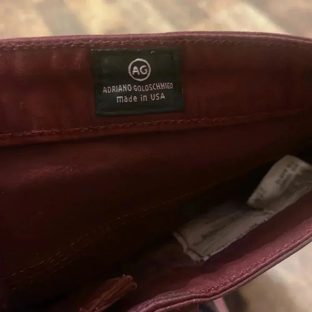 VINTAGE AG Adriano Goldschmied burgundy leather “the legging” super skinny - Image 8