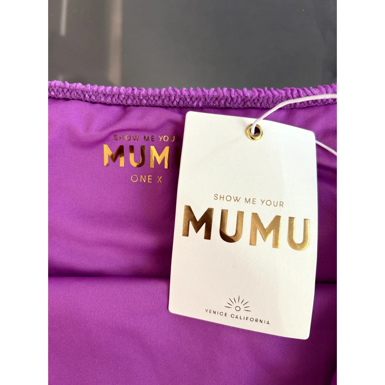 Show Me Your Mumu Sail Bikini Bottom in Ultra Violet Scrunch 1X NWT - Image 5