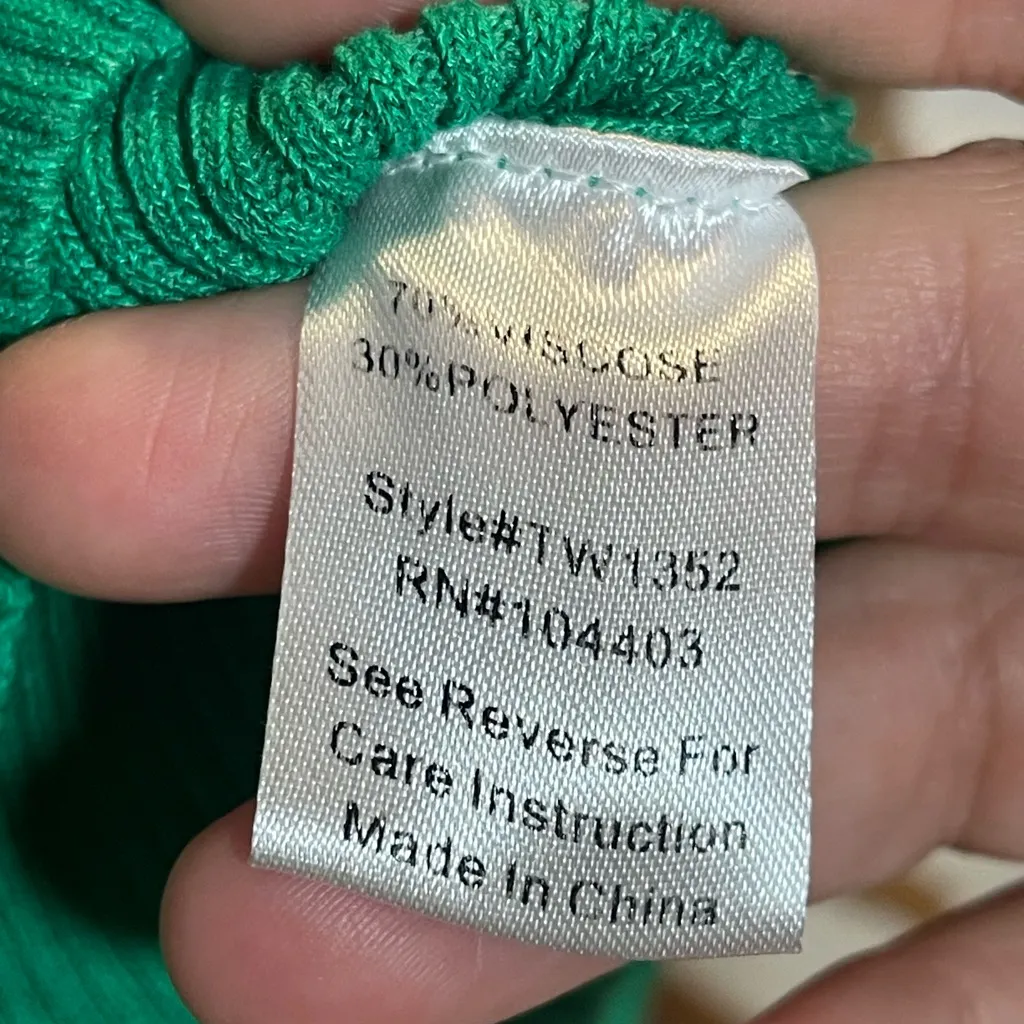 The Workshop Women’s Kelly Green Ruffle Sleeve Knit Top Sleeveless Large - Image 5