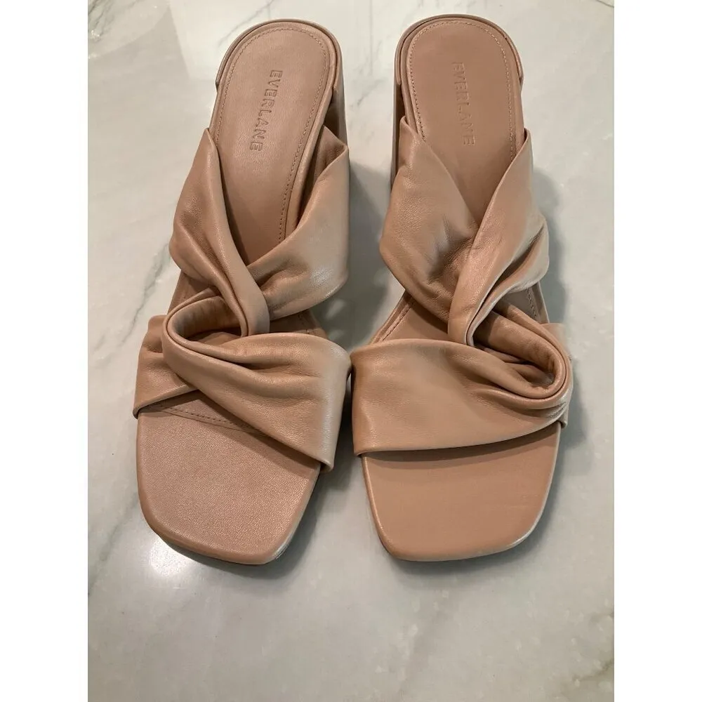 Everlane The Day Twist Heels in Blush Tan 6.5 New Womens High Sandals - Image 6