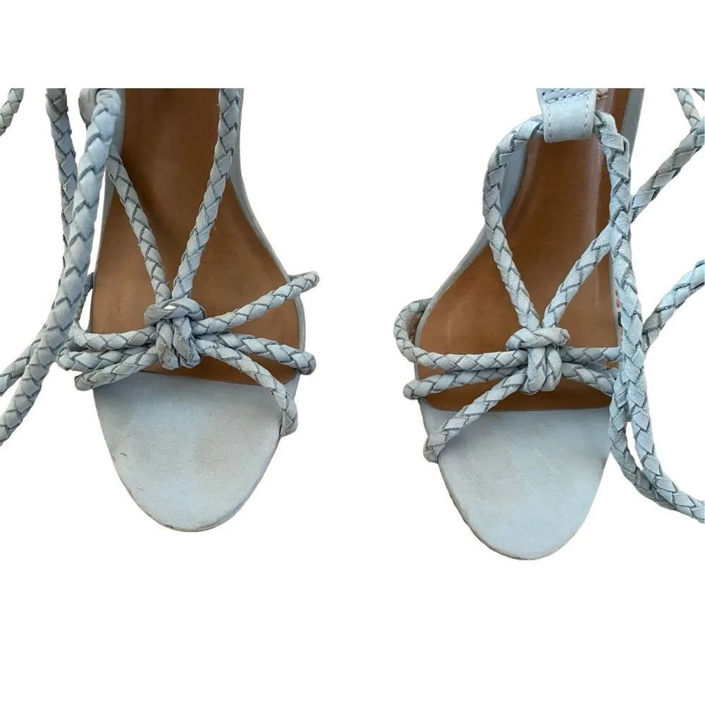 Steve Madden Leather Samarie Lace Up Heels Formal Chunky Block Heel Dance Sexy - Image 8