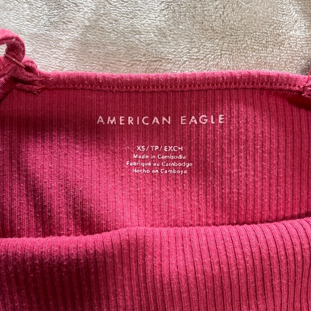 AMERICAN EAGLE Soft Stretch Mauve Ribbed Women’s Tank Top Sz XS EUC - Image 4