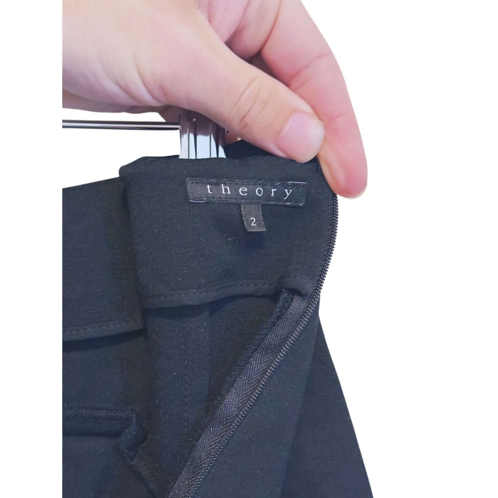 Theory Minimalist Pencil Skirt Size 2 Black Tailored Academia Workwear Classic - Image 6