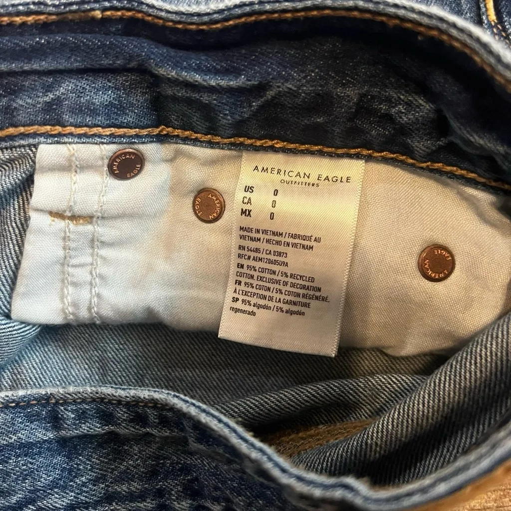 American Eagle Tomgirl Shorts Blue Size 0 - Image 4