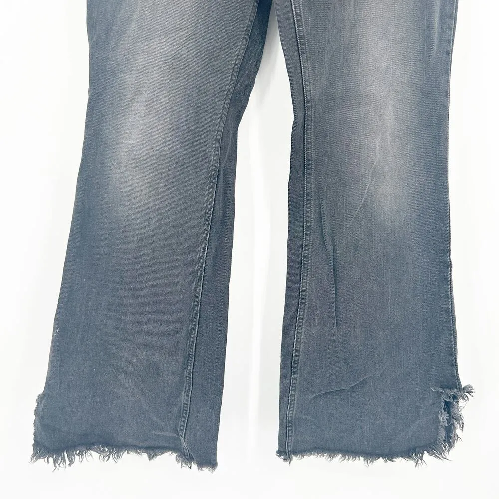 Free People FP We The Free Womens Raw Hem Distressed Western Flare Jeans Size 29 - Image 4