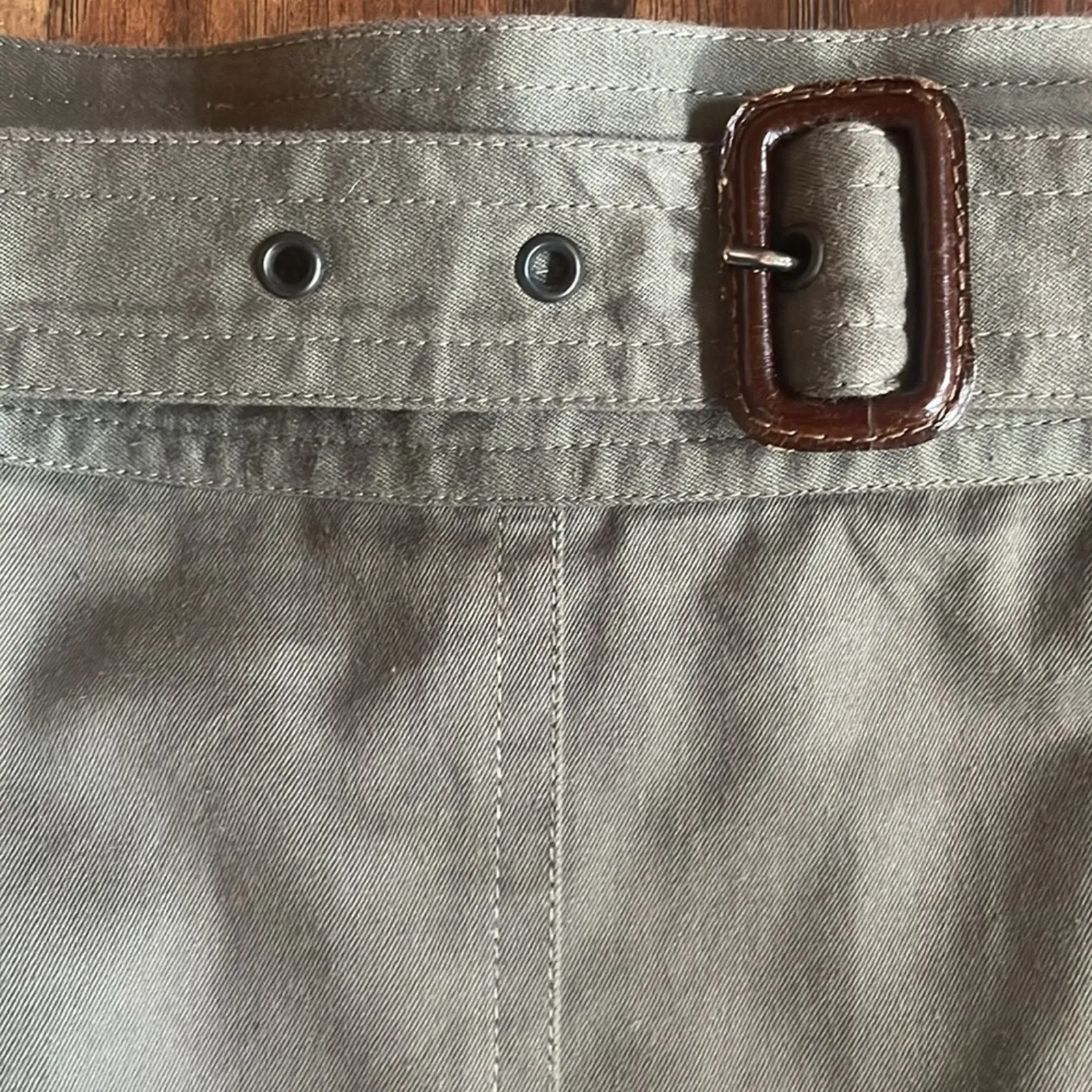 Vintage Salvatore FERRAGAMO Belted Military Skirt UTILITY Sz 12 (Runs Small) - Image 4