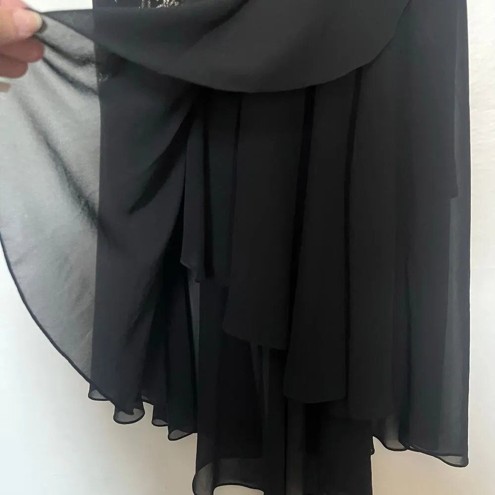 Vtg Y2K Alex Evenings Beaded Dress Sz 10 Whimsigoth Flapper Formal Sheer Hanky - Image 5