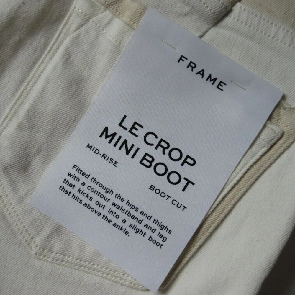NWT Frame Le Crop Mini Boot in Multi White Ecru Bootcut Stretch Jeans 24 $265 - Image 7