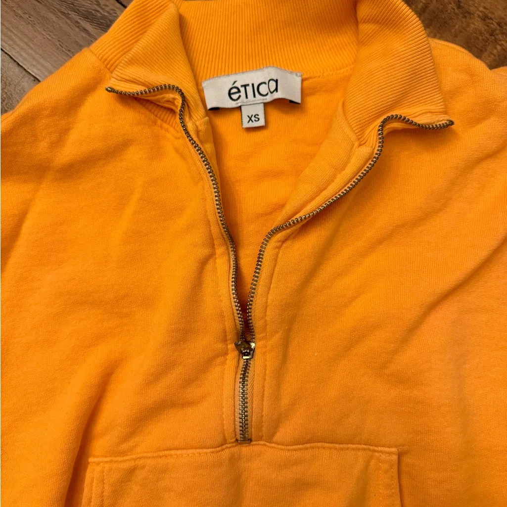 ETICA‎ Quarter Zip Pullover Orange Size XS - Image 4