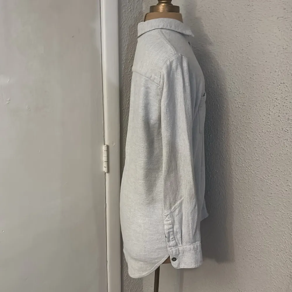 Madewell Gray Flannel Sunday Shirt XXS Oversize ButtonUp Indie Boho Quiet Luxury - Image 4