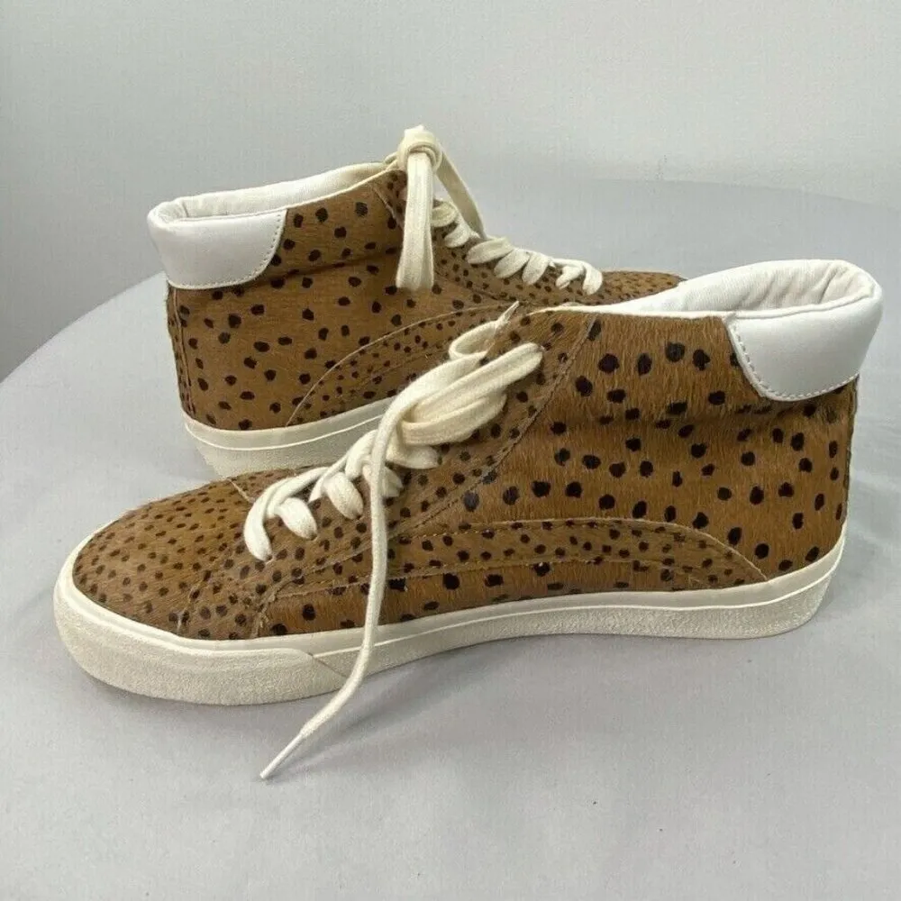 Madewell $110 Hightop Sneakers Spotted Dot Calf Hair Size 6.5 AA182 - Image 8