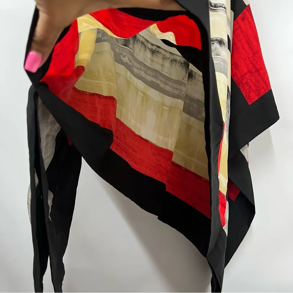 Chico’s Geometric Print Poncho L/XL Santa Fe kimono sleeves multicolored - Image 3