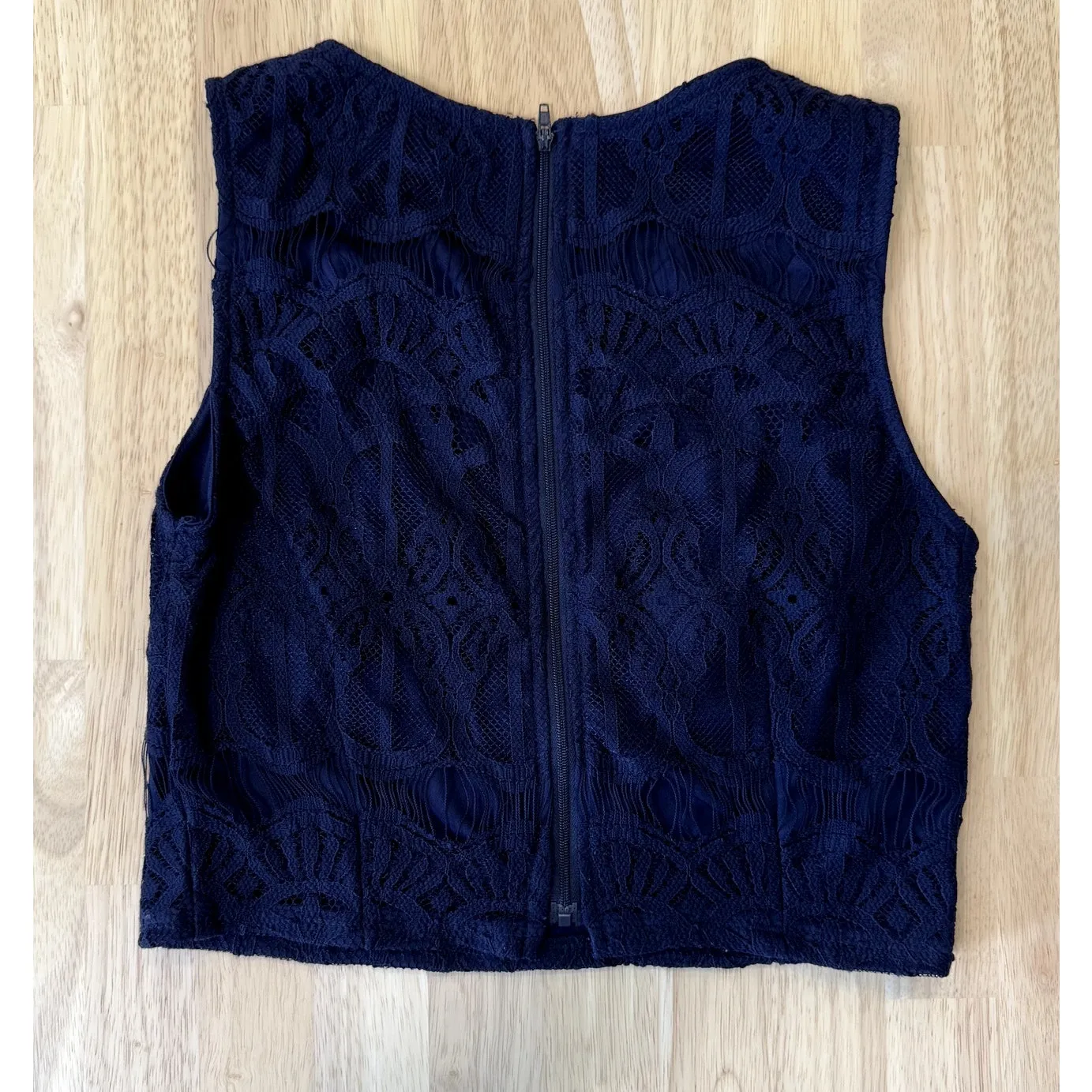 Midnight Doll Navy Lace Crop Top size‎ 7 - Image 2