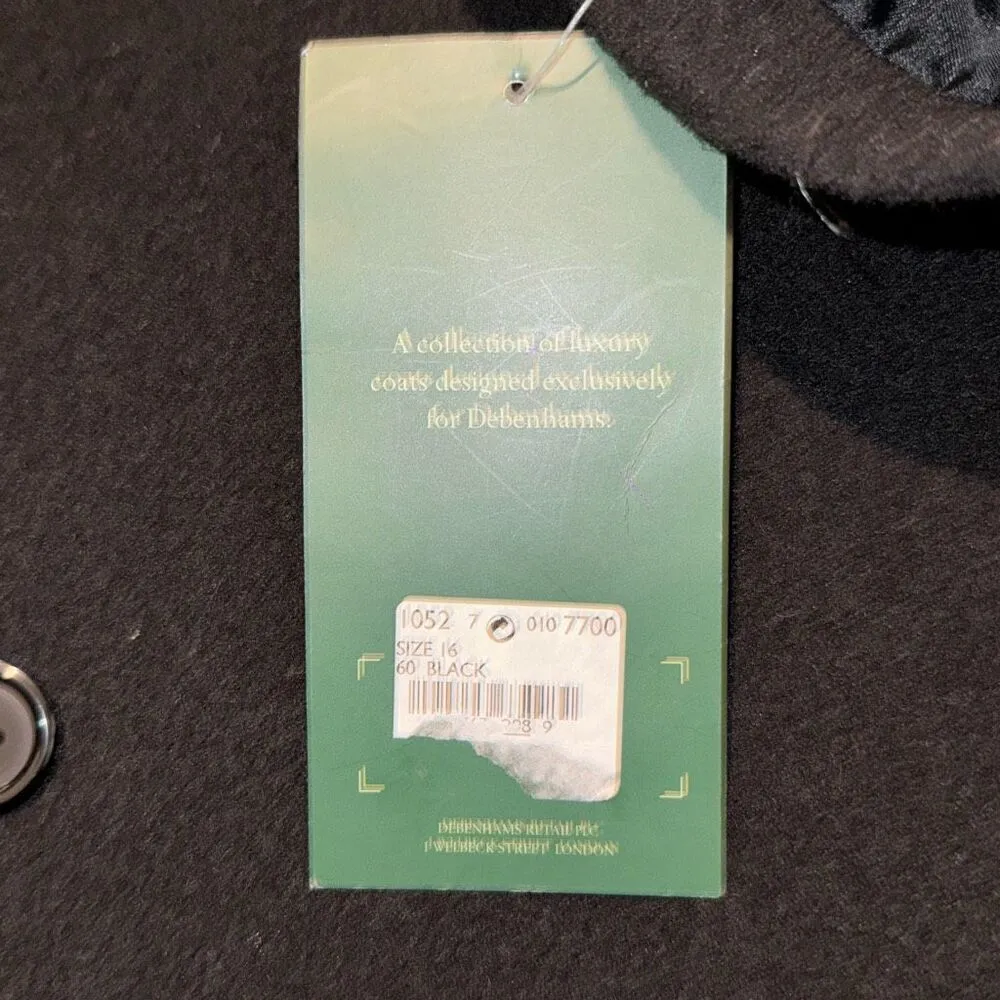 NWT Nuage at Debenhams black long coat size 16 - Image 5