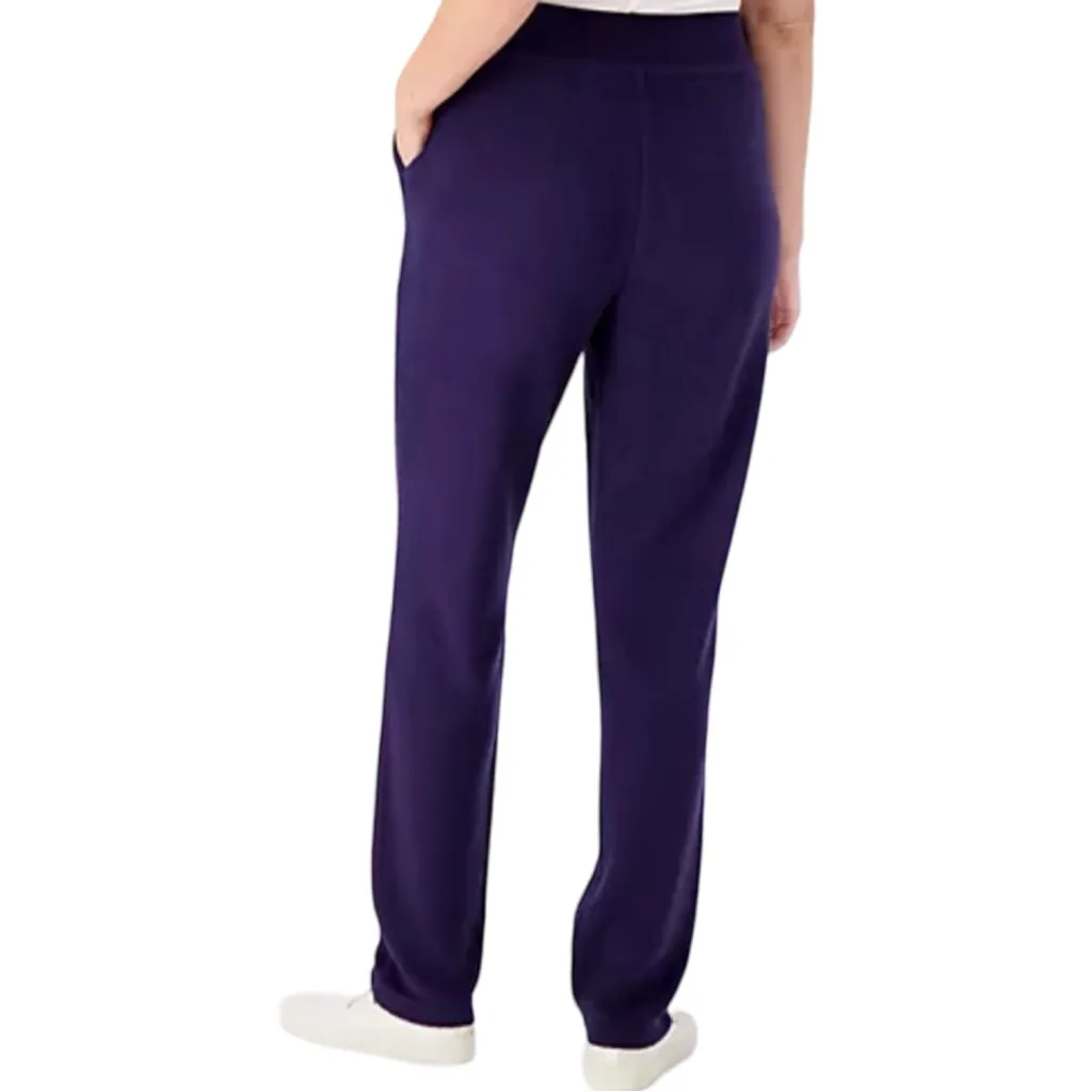 NEW Denim & Co. Comfort Zone Regular Baby Sherpa Slim Straight Pants Pink Size XL - Image 3