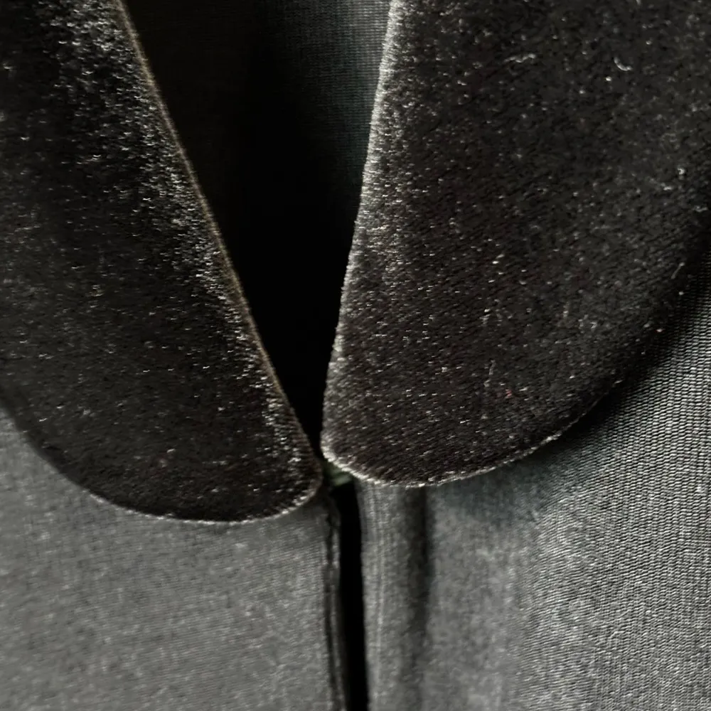 Chicos Travelers Size 2 US Large Velvet Trim Black Open Front Cardigan Jacket - Image 5