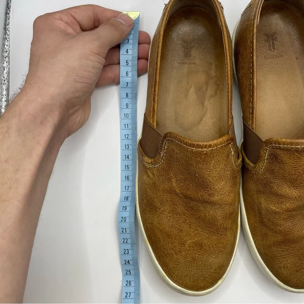 Frye Dylan Shoes Women's Brown Leather Slip On Casual Sneakers Size 6M - Image 4