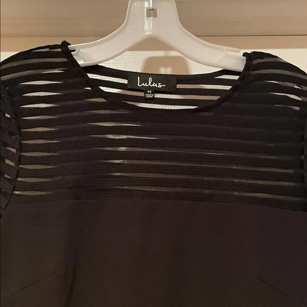 Lulu's Elegant Black Long Sleeve Dress - Image 3