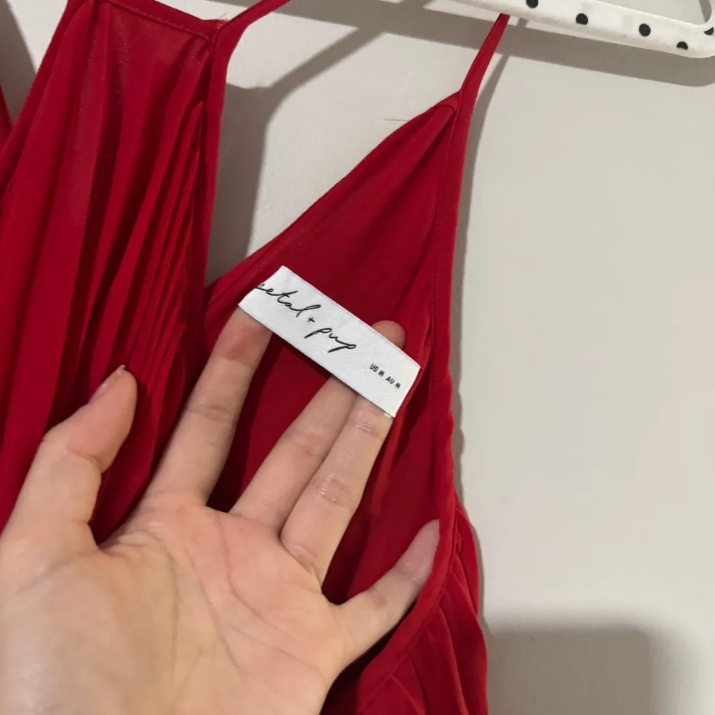 Petal & Pup Gia Pleated Halterneck Maxi Dress Size M - Image 5