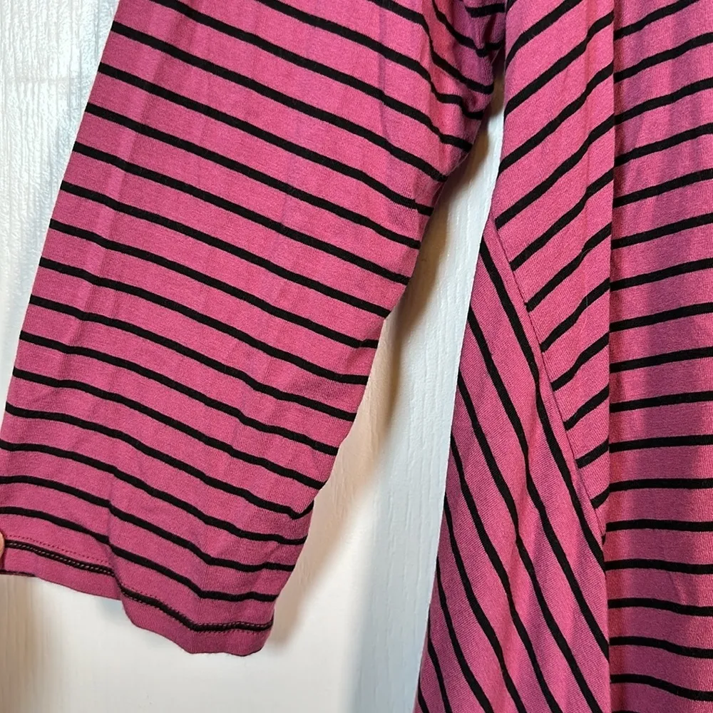 Lisa Bayne Mauve Black Tunic Drape Asymmetrical Blouse Classic XL EUC #0589 - Image 4