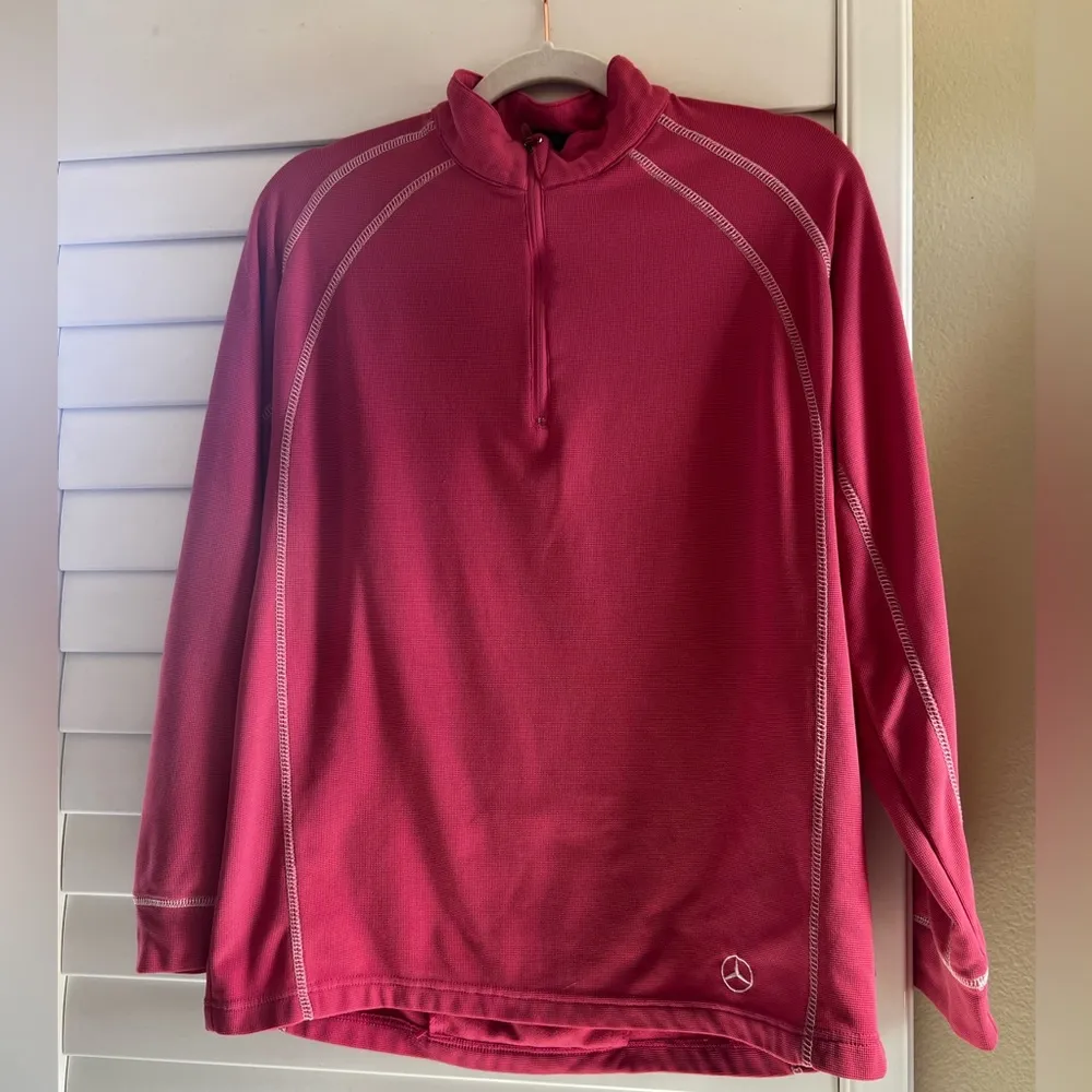 MERCEDES BENZ WOMEN QUARTER ZIP UP SWEATER IN A SIZE LARGE - Image 2