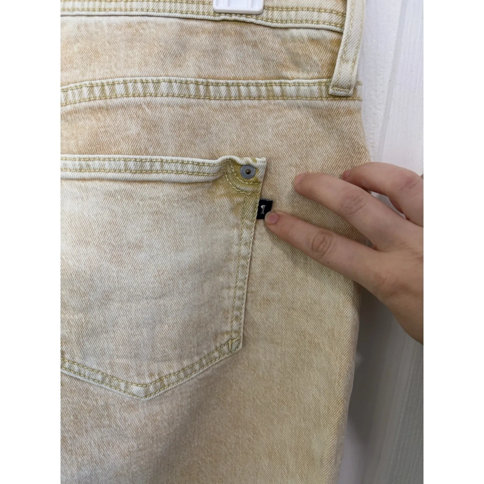 Anthropologie Pilcro Slim Boyfriend Jeans Yellow Size 31 Boho Casual Hippie - Image 6