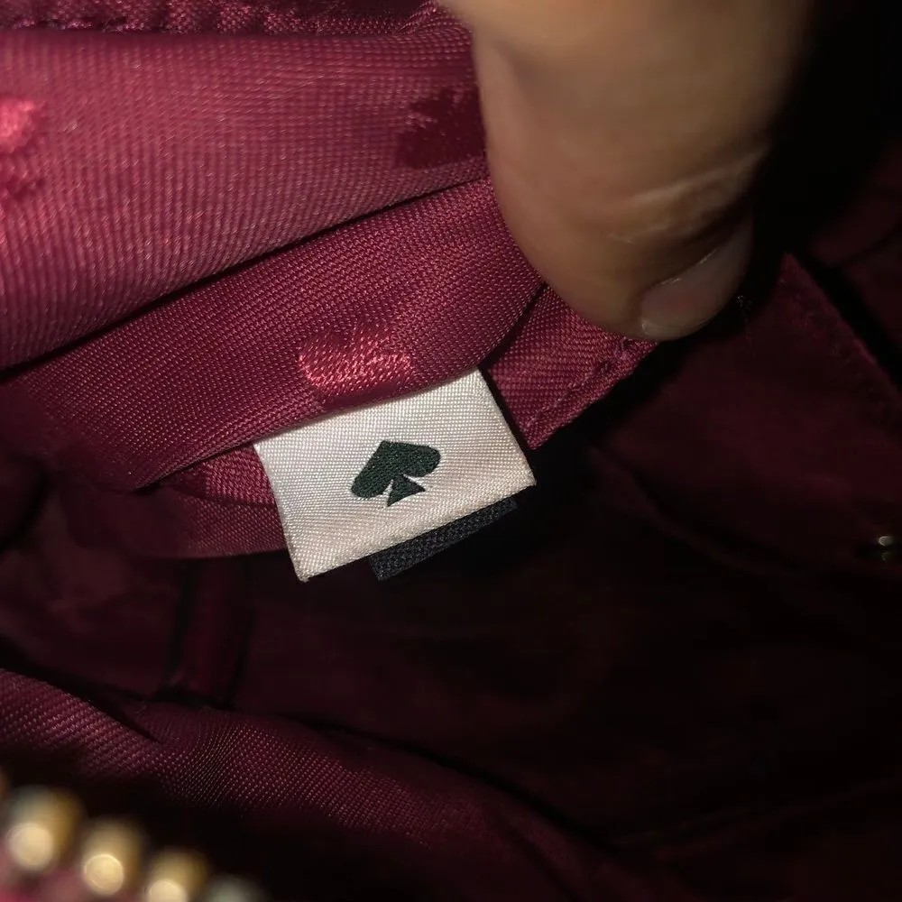KATE SPADE Chelsea medium burgundy wine hang bag purse - Image 7