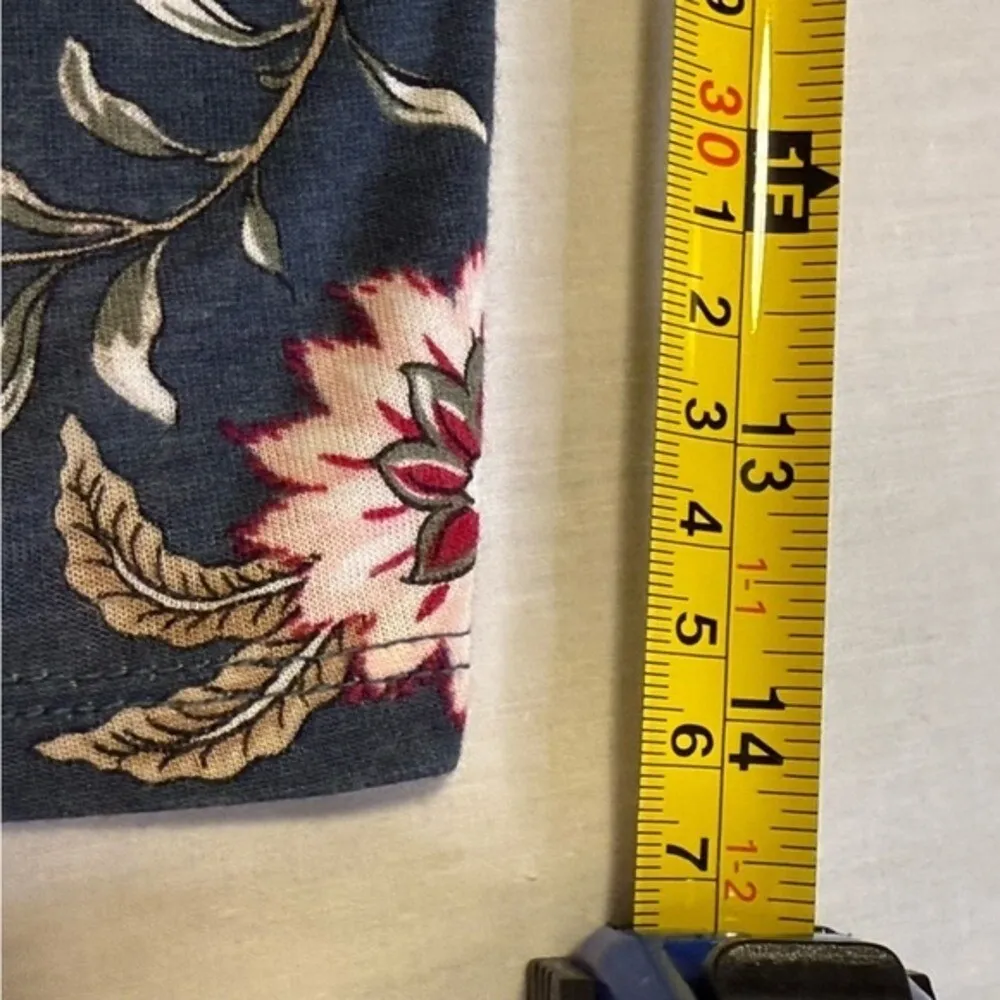 LOFT Women's Green Outlet Floral Mock Ruffle Neck Long Sleeve Blouse Top Sz XS # - Image 9