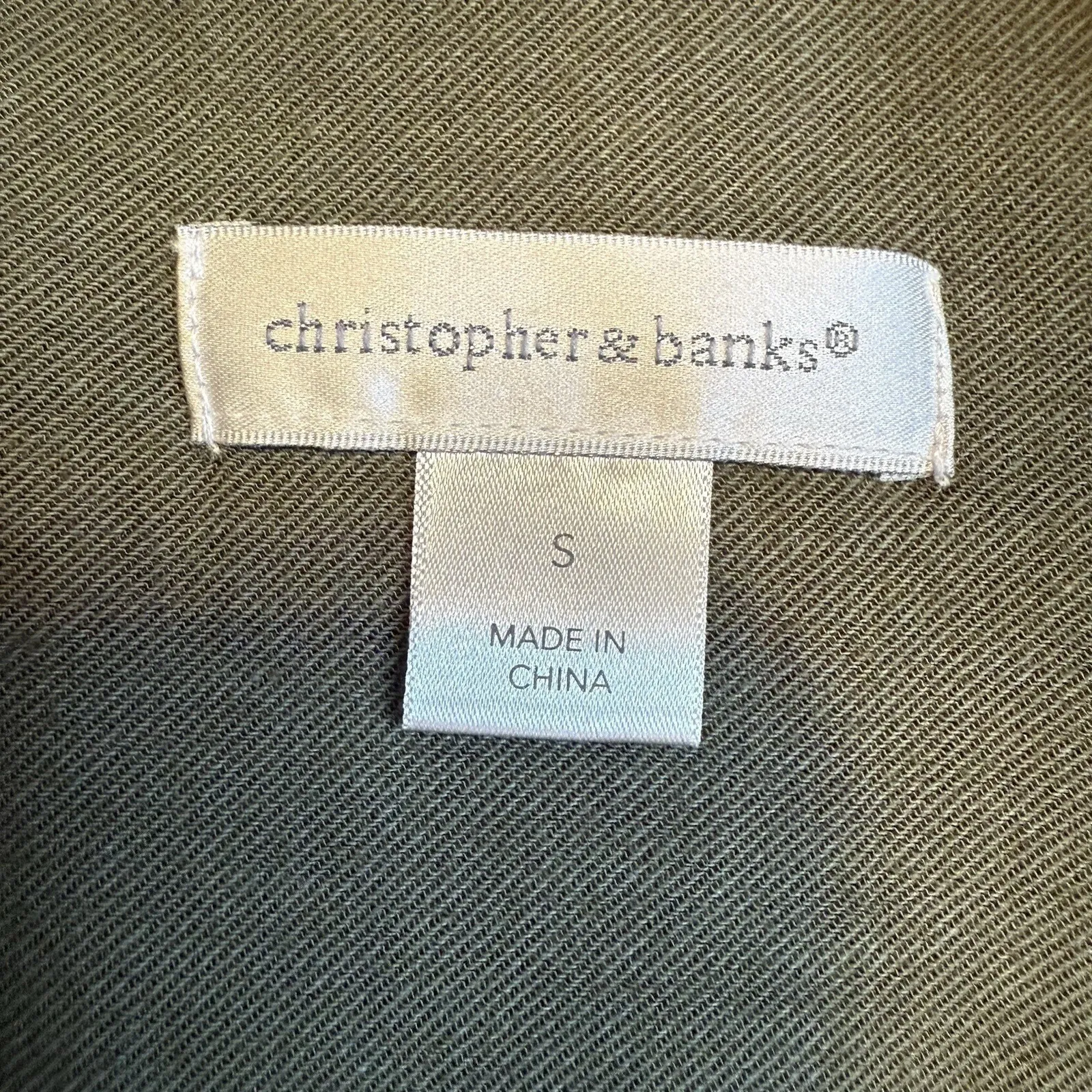 Christopher Banks Green Vest Snap Zipper Down Sleeveless Trendy Fashion Size S - Image 6