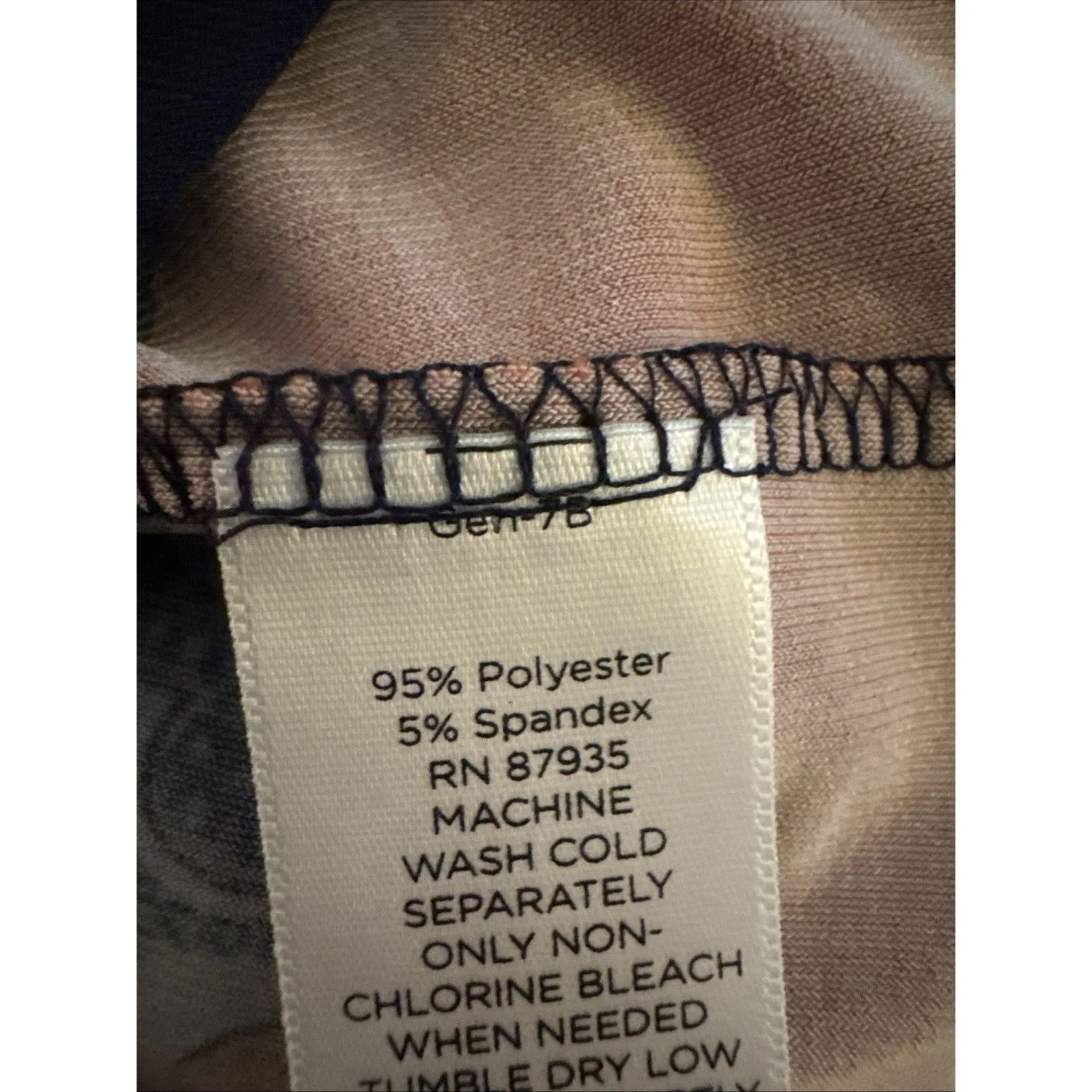 Susan Graver Womens Top Liquid Knit Ruched Turtleneck Large Blue Paisley Stretch - Image 4