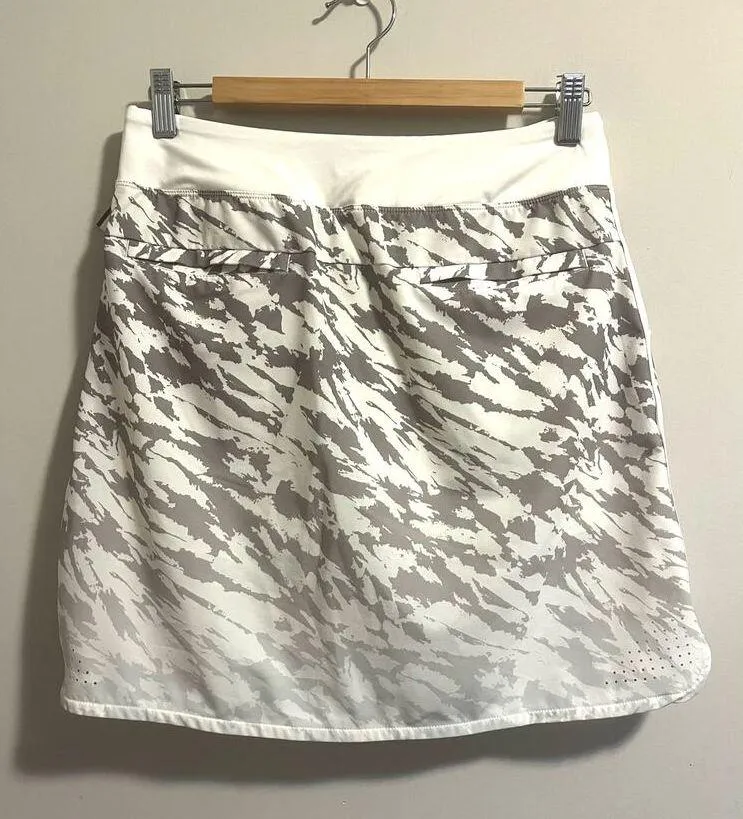 Nike Golf Tour Performance Dri-fit Skort Womens S Grey White Side Back Pockets - Image 2