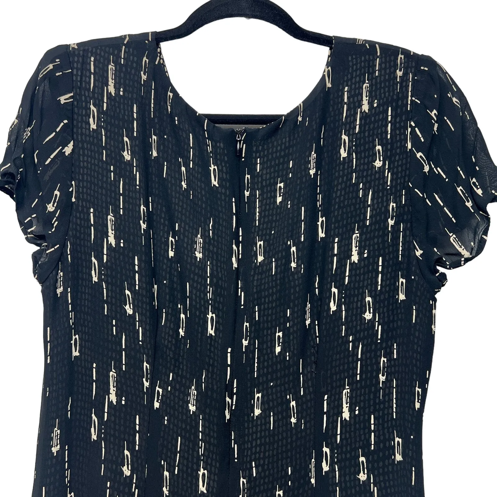 Jessica Howard Vintage V-Neck Short Sleeve Womens Overlay Maxi Dress Size Medium - Image 7