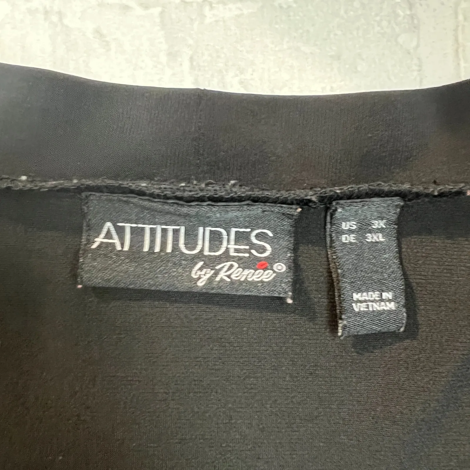 Attitudes by Renee Cardigan Fringe Topper Womens‎ 3X Black Como Jersey Knit Open - Image 8