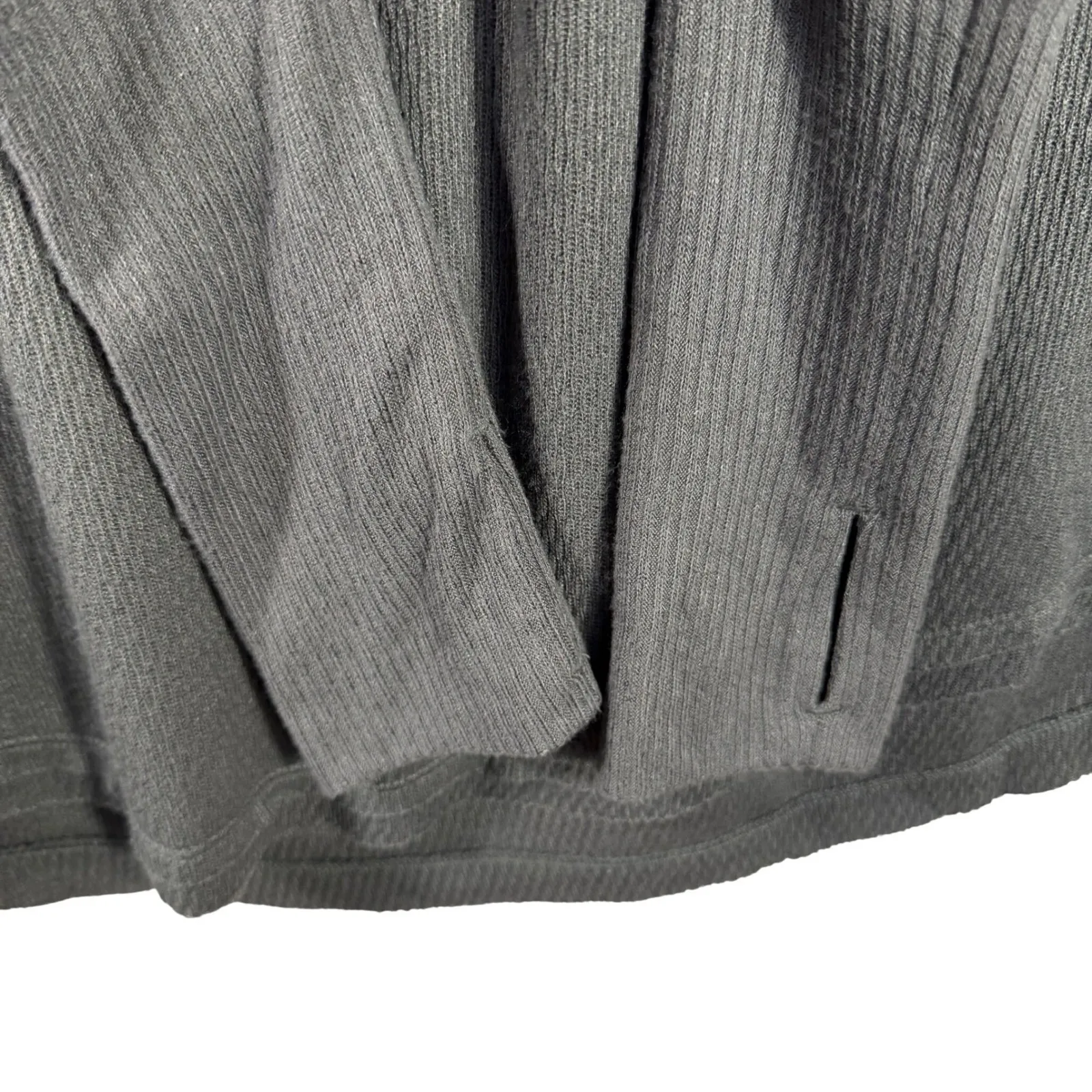 We The Free Waffle Knit Long Sleeve Top Women's M Gray Slit Sides Thump holes - Image 5