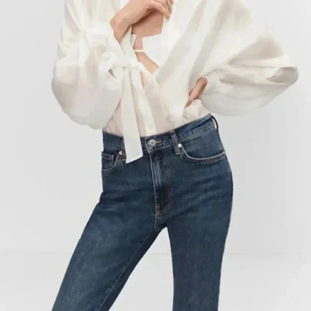 Mango MNG Slim Copped Dark Blue‎ Jeans NWT Plus 16 - Image 4