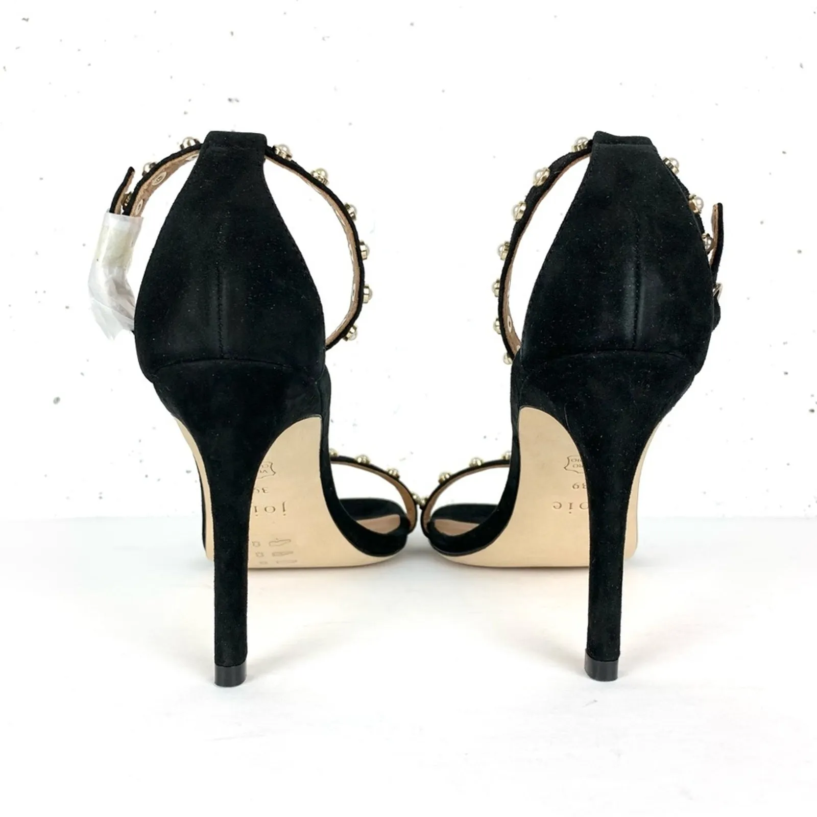 Joie Alana Pearl Studded Ankle Strap Heeled Sandals Black Size 9 - Image 3