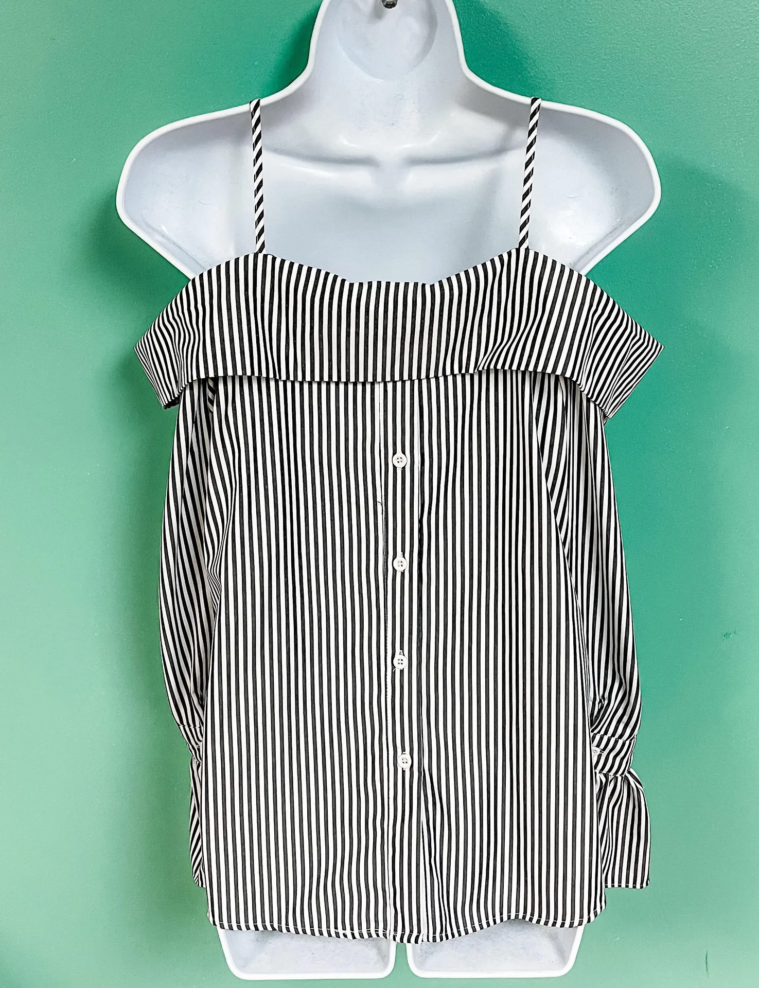 1775 Striped Cold Shoulder Long Sleeve Top Multi - Image 5