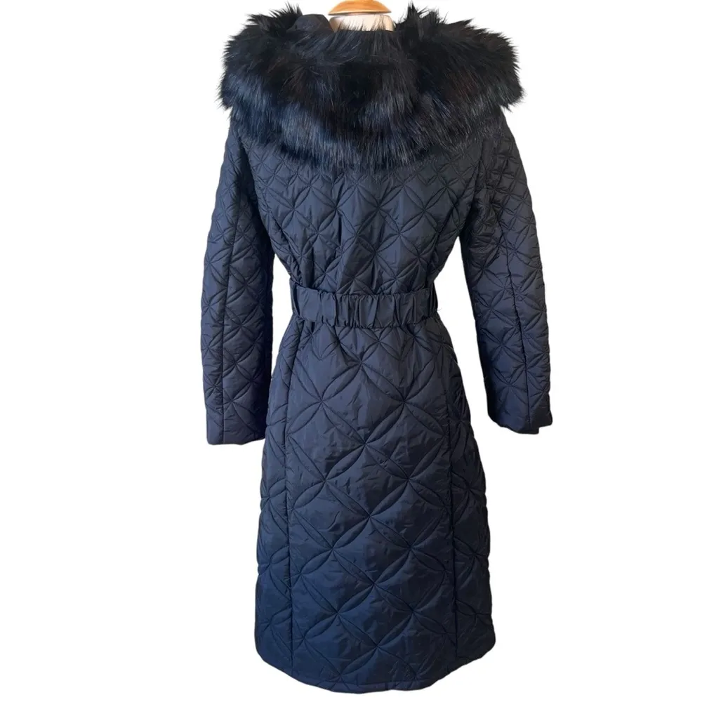 Dennis Basso Quilted Coat Faux Fur Trimmed. - Image 15