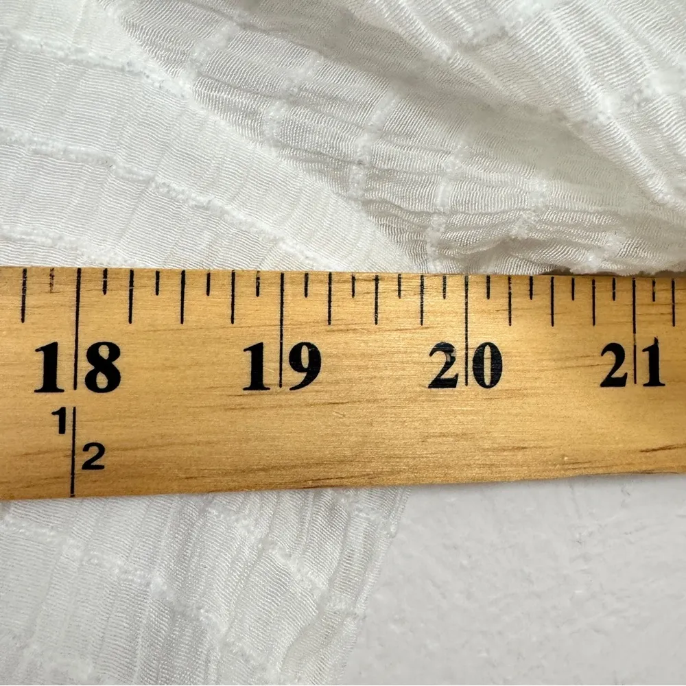 Lulus White Ribbed Long Sleeve Blouse Womens L V Neck Casual Classic Shirt Top Size L - Image 5