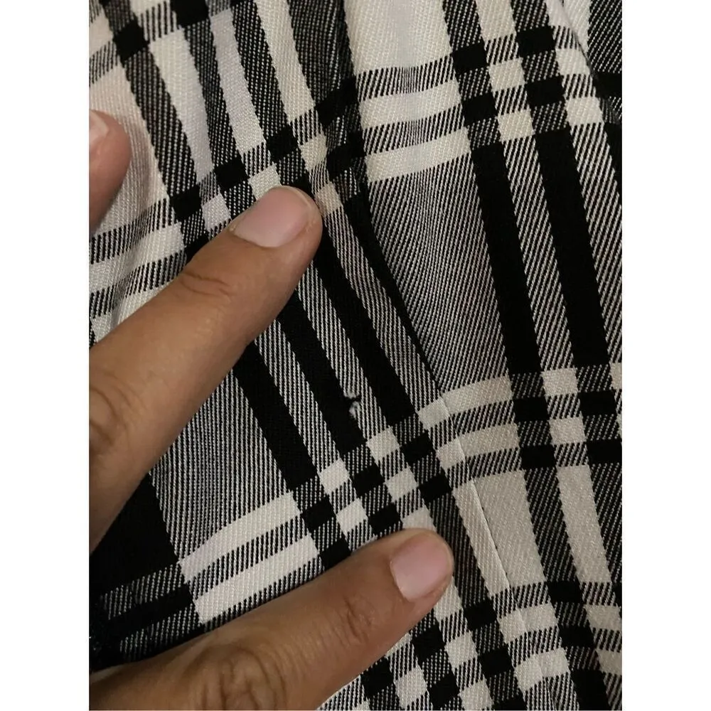 Forever 21  Black White Checkered Full Zip Adjustable Straps Fall Dress S - Image 4