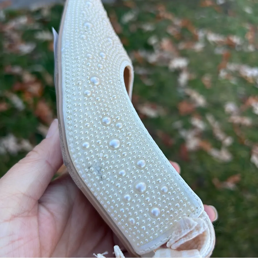 Women's Milan Slingback Heels - A New Day size 6  kitten heels pearl wedding - Image 12