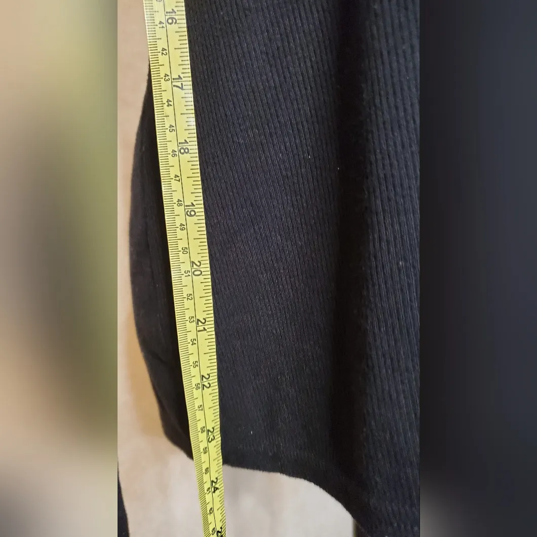 Calvin Klein Women's Sleepwear Black Shirt Henley Snap Ribbed Long Sleeve Size:M - Image 9