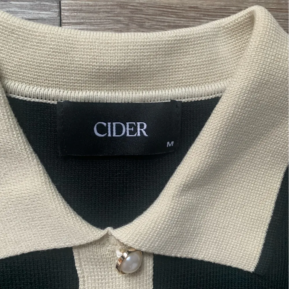 Cider Black Knit Dress with Notched Collar M - Image 4