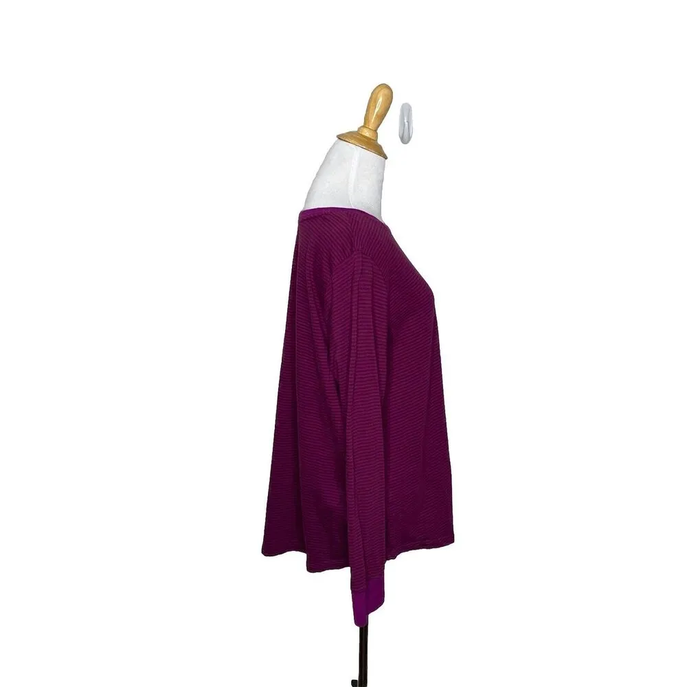 Terra & Sky Purple Burgundy Long Sleeve Stretch Soft Size 1X semi fitted - Image 7