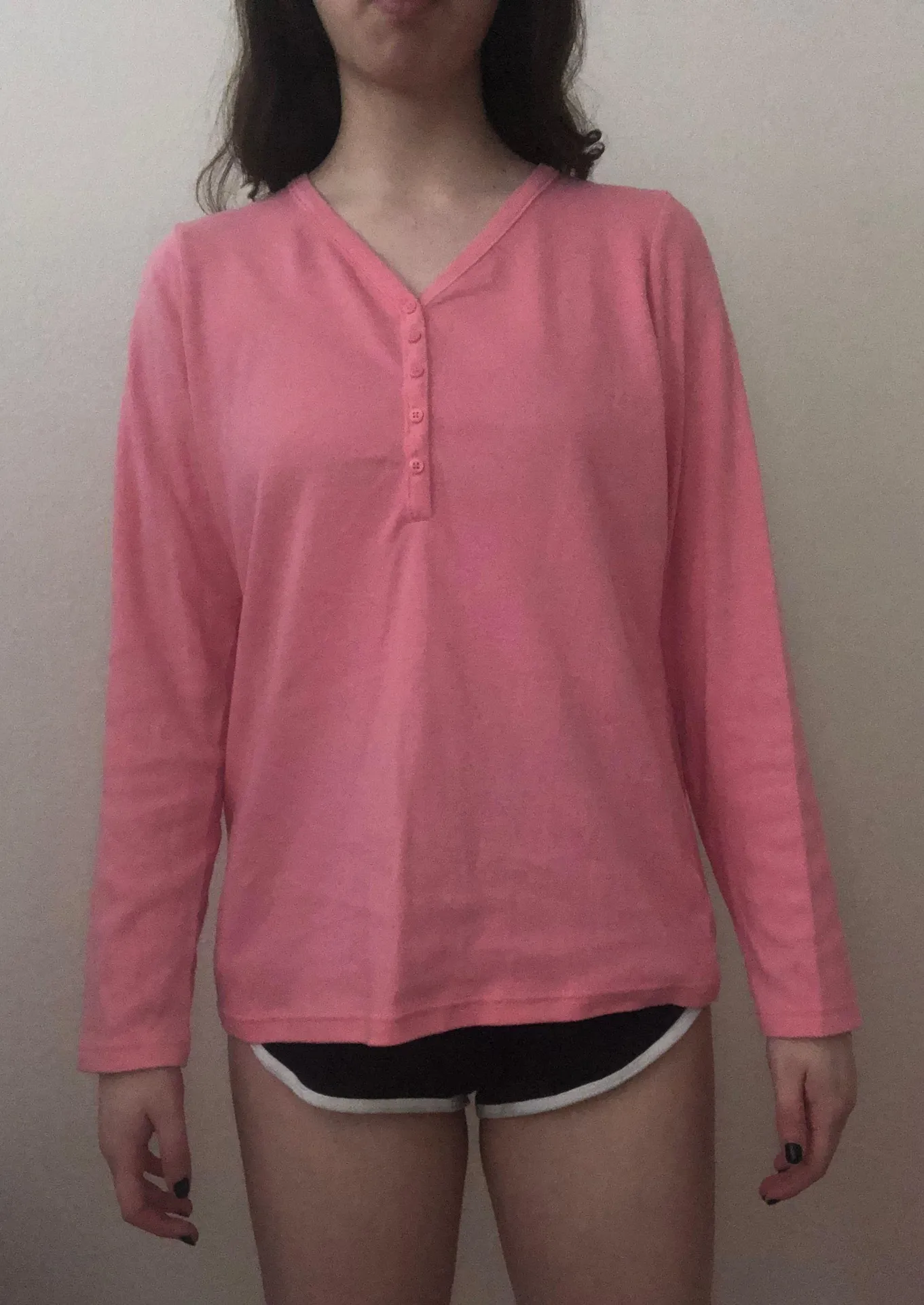 Long Sleeve Pink Button Up Pajama Top - Image 2